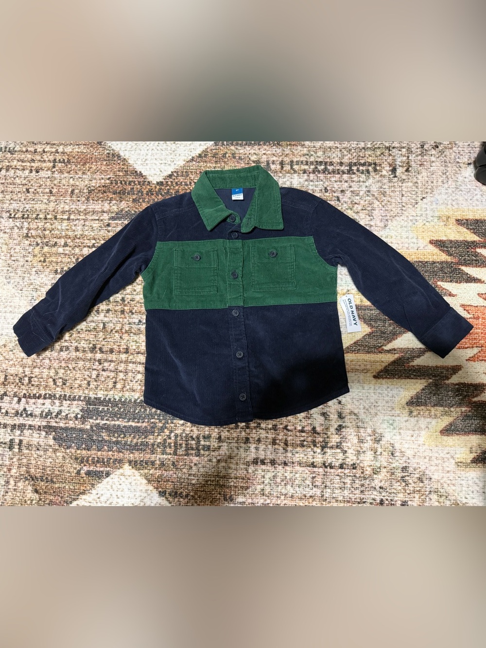 NWT Old Navy Colorblocked Corduroy Long-Sleeve Shirt Boys 3T